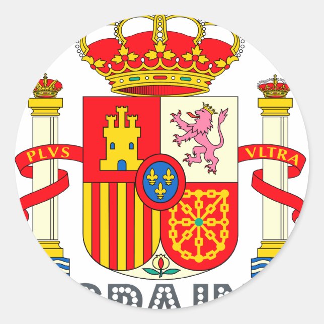 Sticker Rond Emblème d'Espagne (Devant)