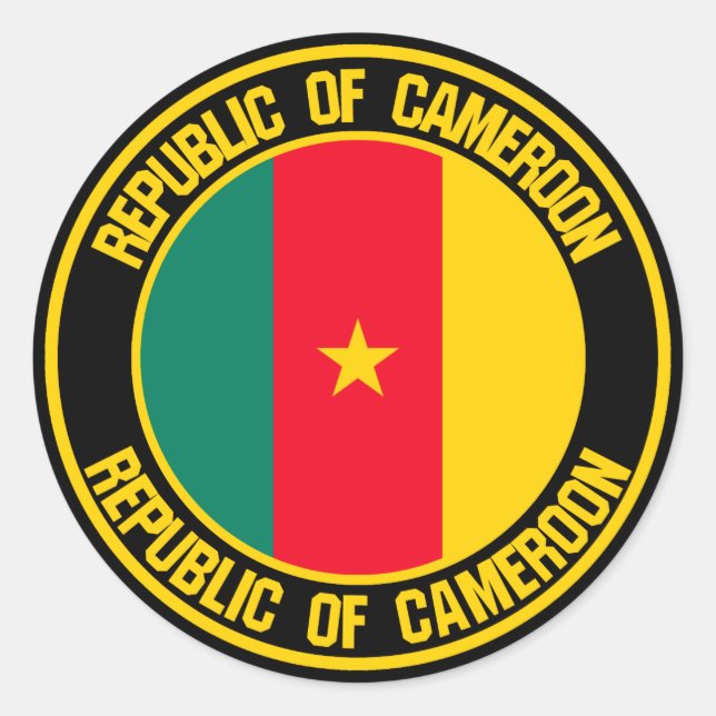 Sticker Rond Emblème du Cameroun (Devant)