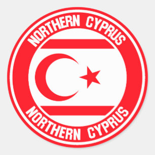 Sticker Rond Emblème du cercle de Chypre-Nord
