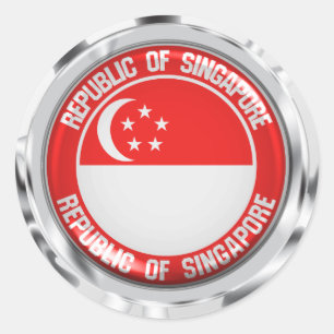 Sticker Rond Emblème du cycle de Singapour