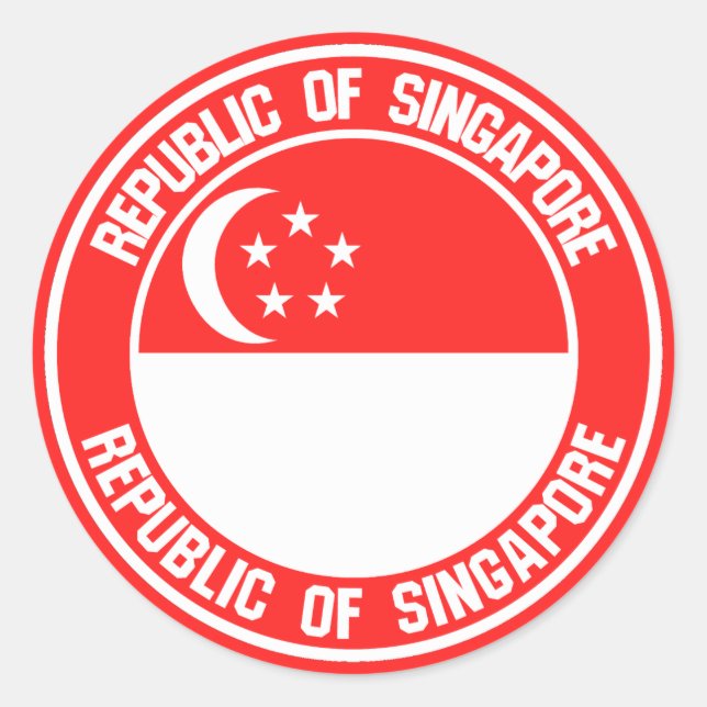 Sticker Rond Emblème du cycle de Singapour (Devant)
