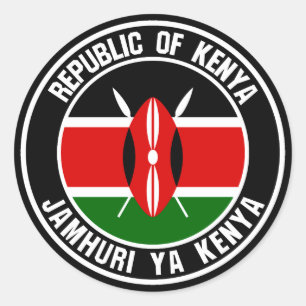 Sticker Rond Emblème du cycle du Kenya