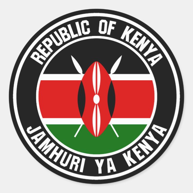 Sticker Rond Emblème du cycle du Kenya (Devant)
