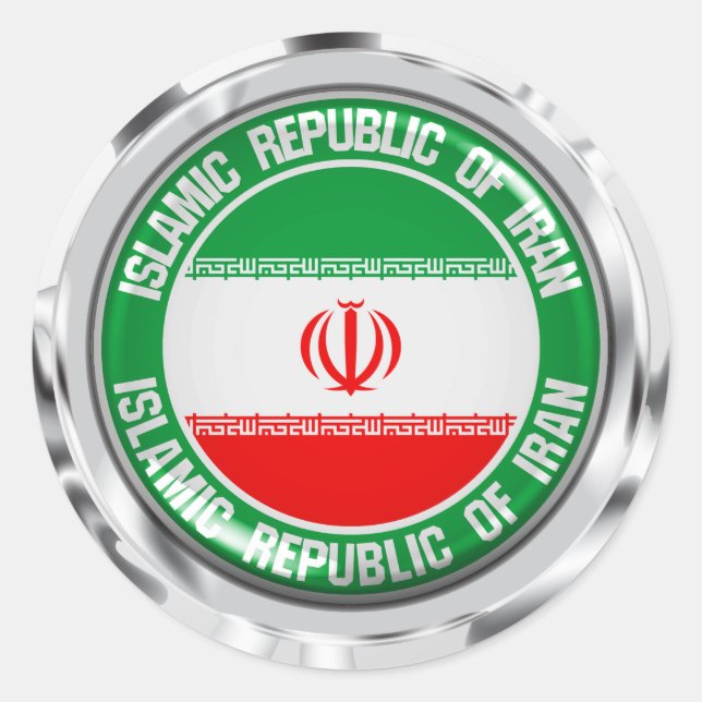 Sticker Rond Emblème du cycle iranien (Devant)