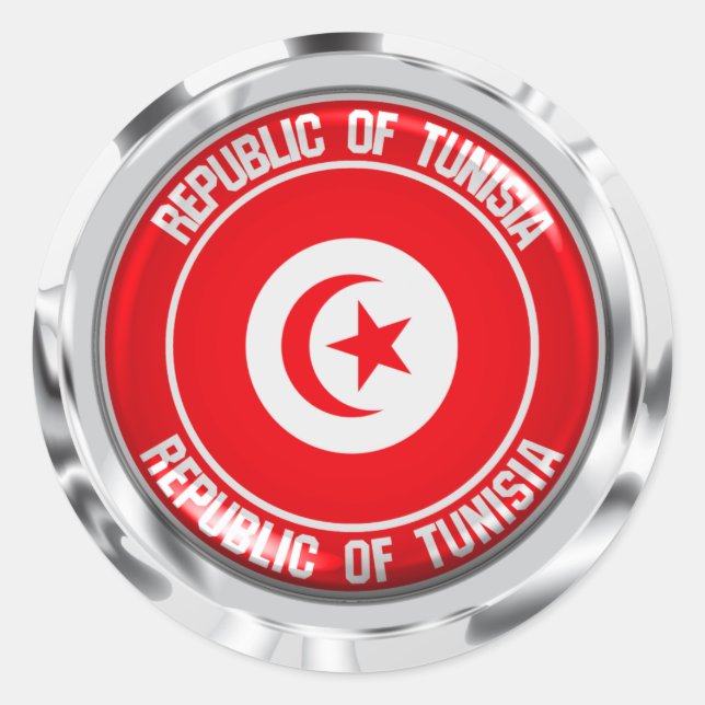 Sticker Rond Emblème du cycle tunisien (Devant)