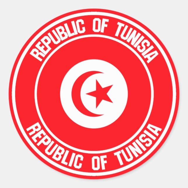 Sticker Rond Emblème du cycle tunisien (Devant)