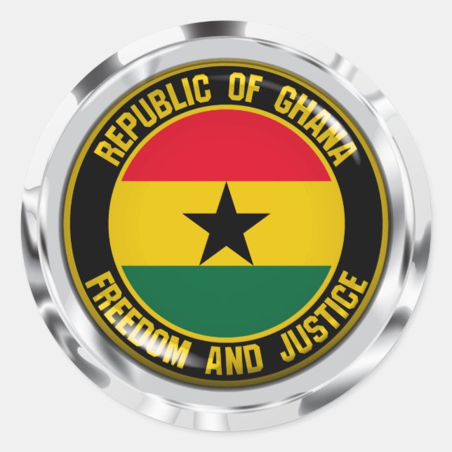 Sticker Rond Emblème du Ghana (Devant)