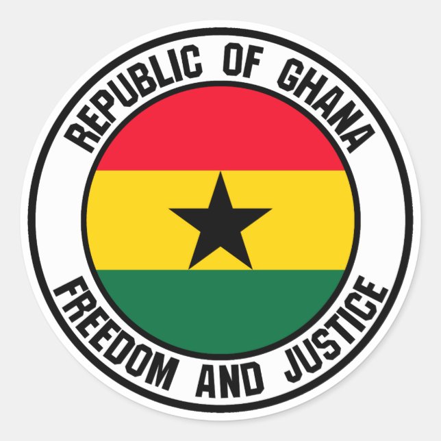 Sticker Rond Emblème du Ghana (Devant)