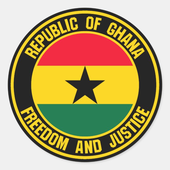 Sticker Rond Emblème du Ghana (Devant)