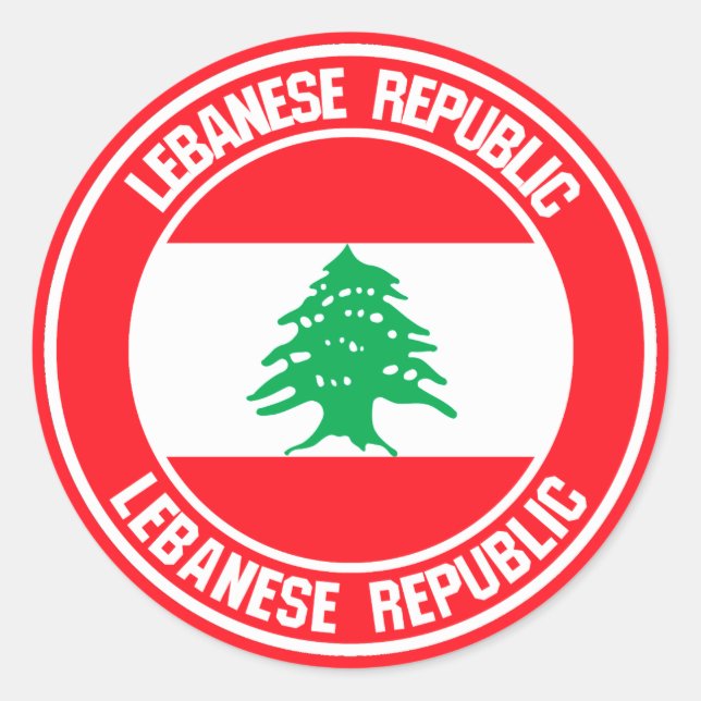 Sticker Rond Emblème du Liban (Devant)