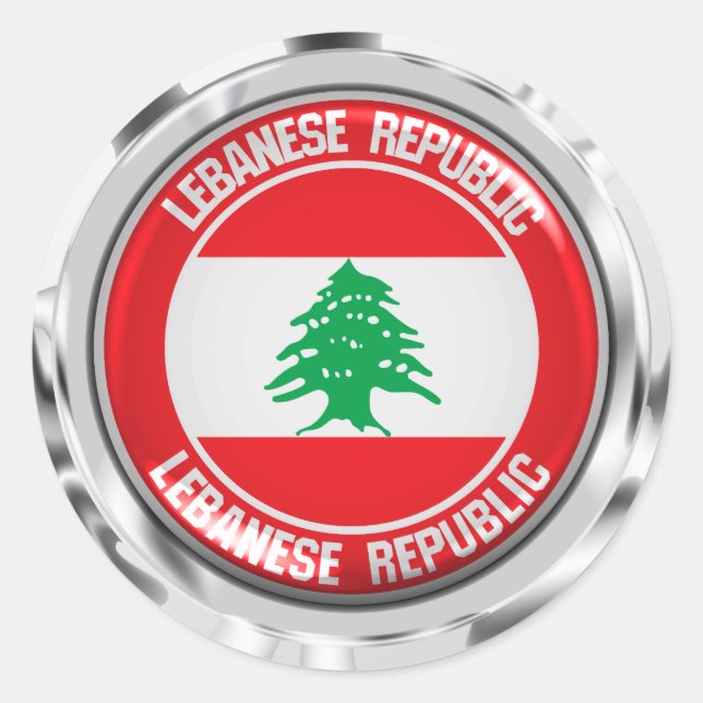 Sticker Rond Emblème du Liban (Devant)