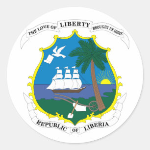 Sticker Rond emblème du liberia