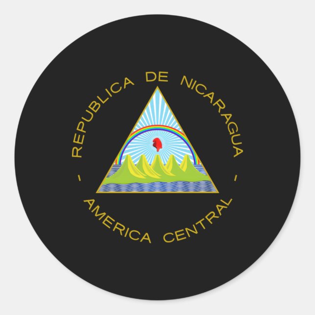 Sticker Rond Emblème Du Nicaragua (Devant)
