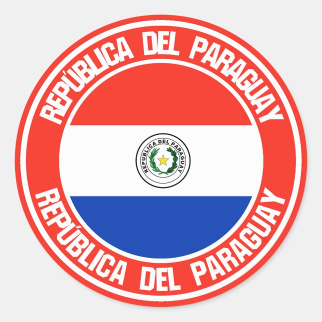 Sticker Rond Emblème du Paraguay (Devant)