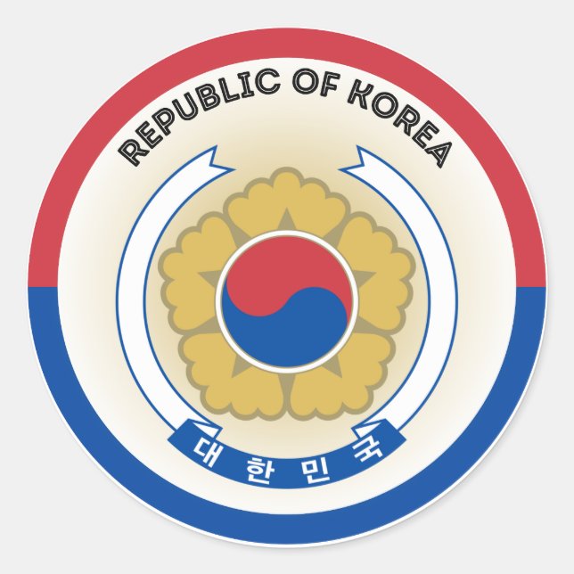 Sticker Rond Emblème du patrimoine de la Corée du Sud (Devant)
