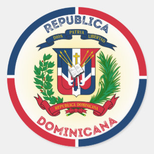 Sticker Rond Emblème du patrimoine de la République dominicaine
