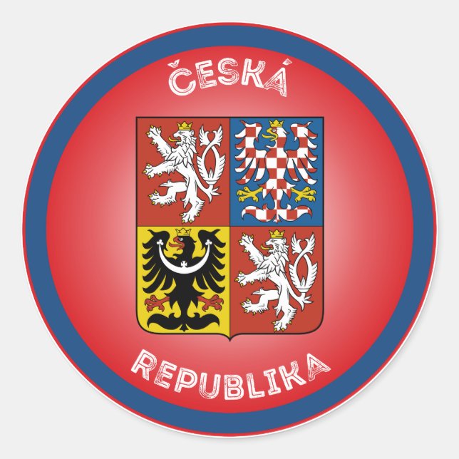 Sticker Rond Emblème du patrimoine de la République tchèque (Devant)