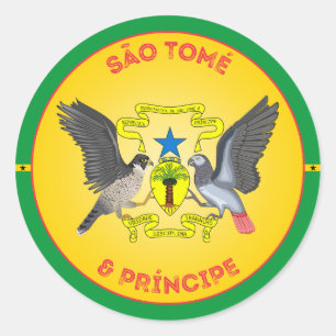Sticker Rond Emblème du patrimoine de Sao Tomé-et-Principe