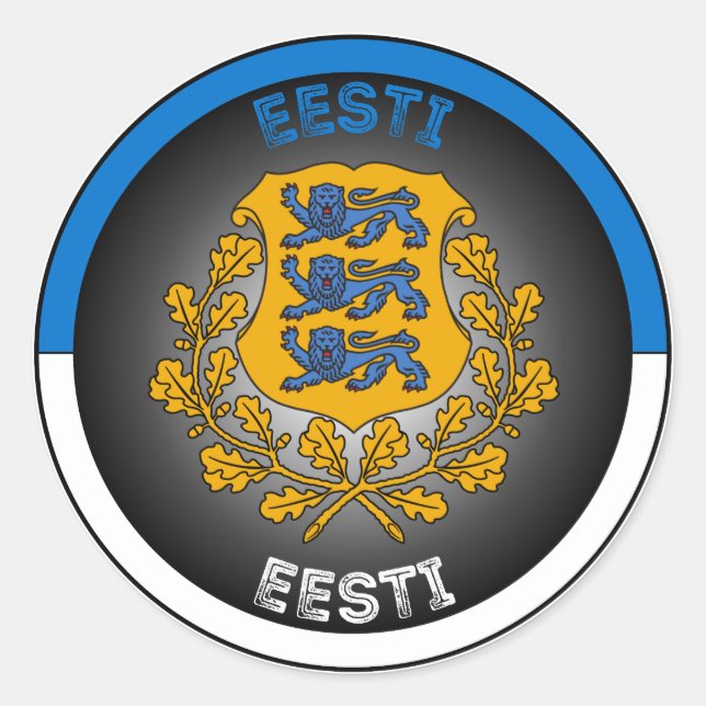 Sticker Rond Emblème du patrimoine estonien (Devant)