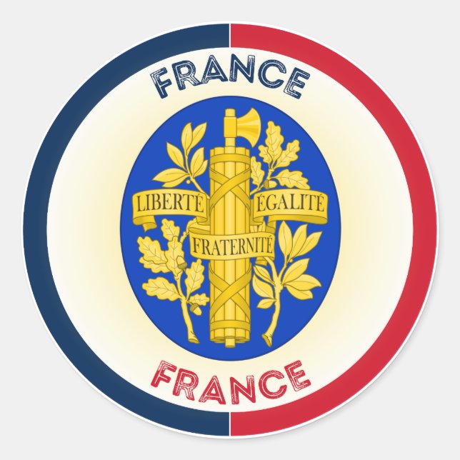 Sticker Rond Emblème du patrimoine français (Devant)