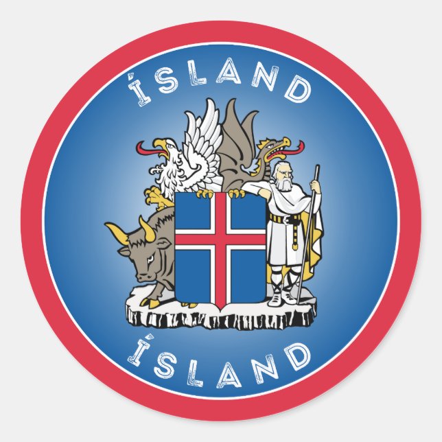 Sticker Rond Emblème du patrimoine islandais (Devant)