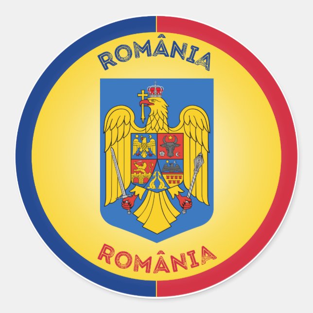 Sticker Rond Emblème du patrimoine roumain (Devant)
