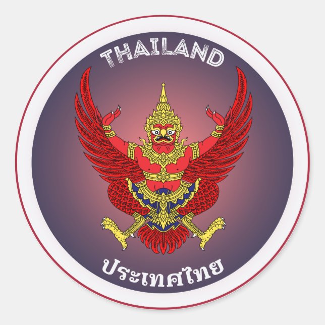 Sticker Rond Emblème du patrimoine thaïlandais (Devant)