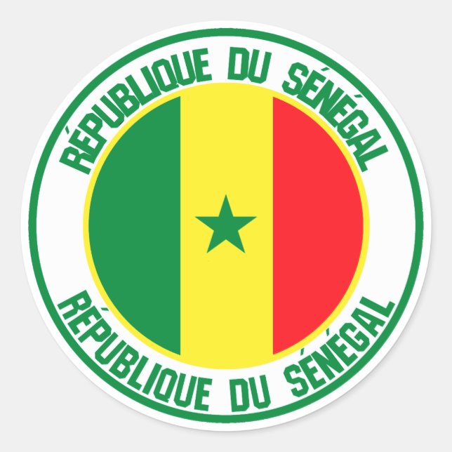 Sticker Rond Emblème du Sénégal (Devant)