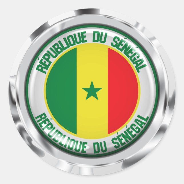 Sticker Rond Emblème du Sénégal (Devant)
