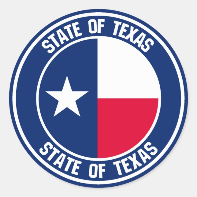 Sticker Rond Emblème du Texas Round (Devant)