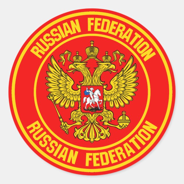 Sticker Rond Emblème du tour de la Russie (Devant)
