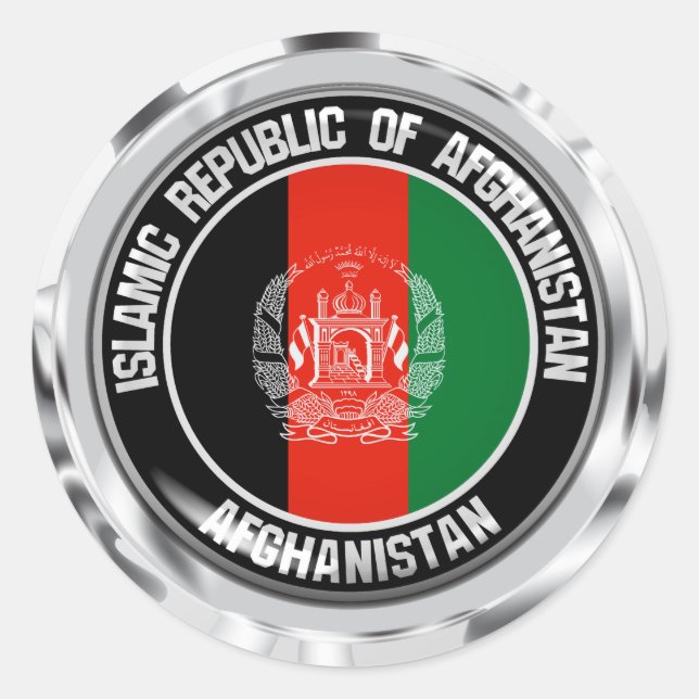 Sticker Rond Emblème du tour de l'Afghanistan (Devant)