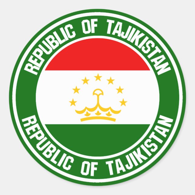 Sticker Rond Emblème du tour du Tadjikistan (Devant)