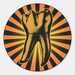 Sticker Rond Emblème graphique de dent