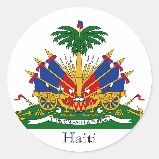Sticker Rond emblème haïti (Devant)