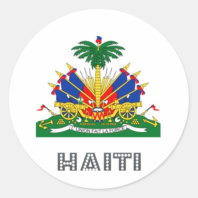 Sticker Rond Emblème haïtien (Devant)