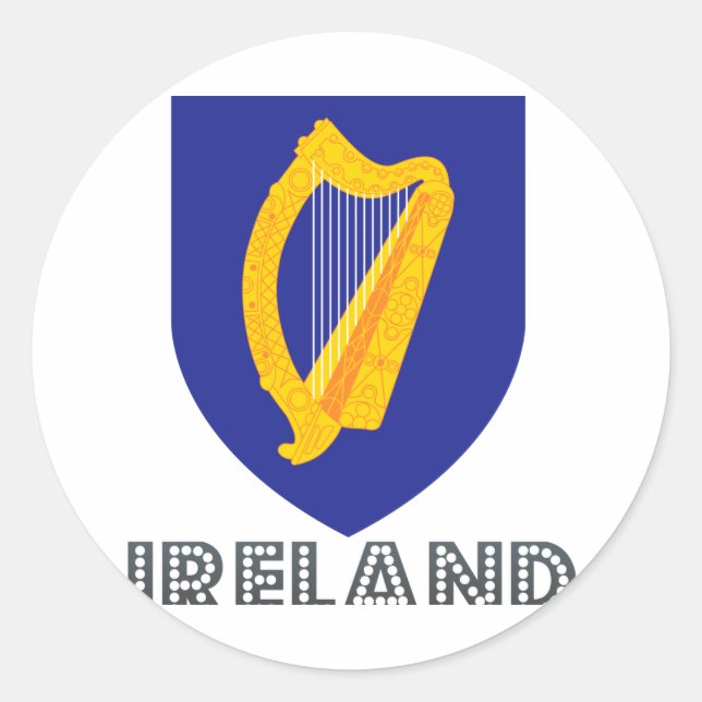 Sticker Rond Emblème irlandais (Devant)