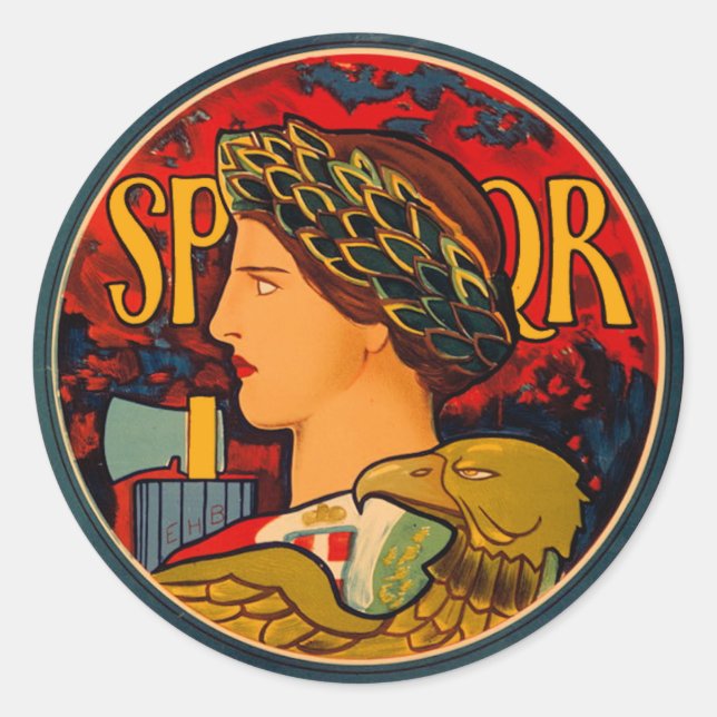Sticker Rond Emblème italien SPQR (Devant)