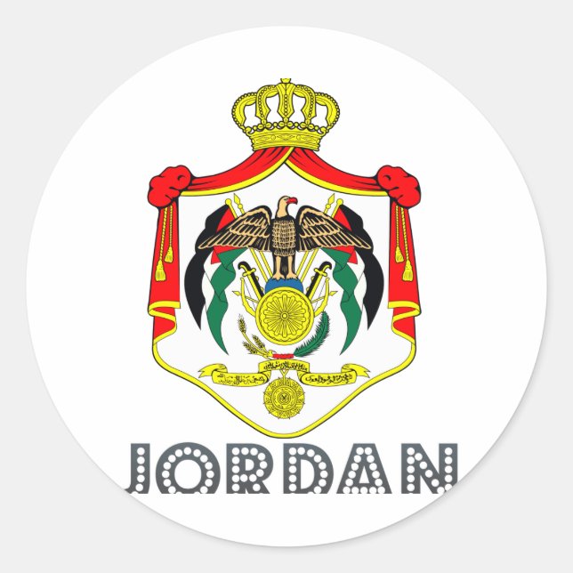 Sticker Rond Emblème jordanien (Devant)