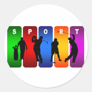 Sticker Rond Emblème multicolore de golf