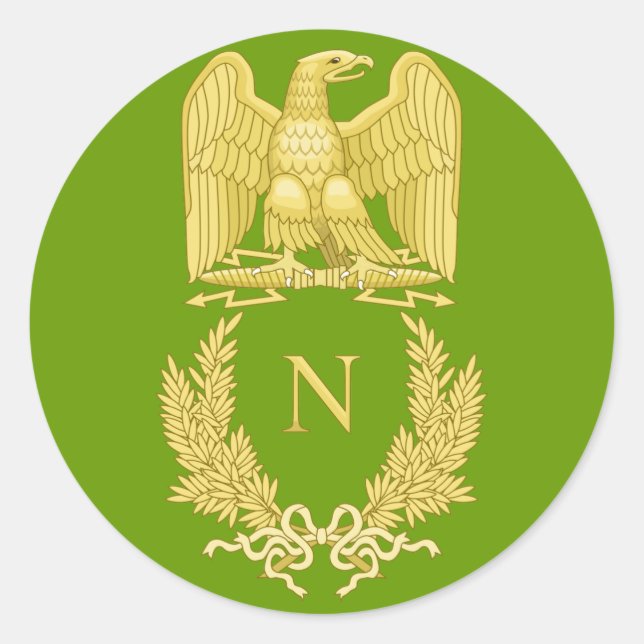 Sticker Rond Emblème Napoléon Ier d'aigle impérial sur autocoll (Devant)