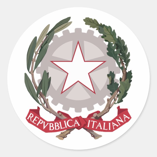 Sticker Rond Emblème national de l'Italie (Devant)