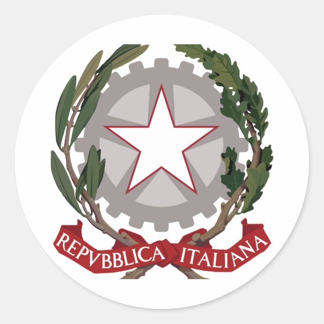 Sticker Rond Emblème national italien (Devant)