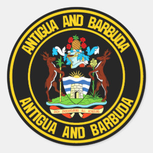 Sticker Rond Emblème rond Antigua-et-Barbuda