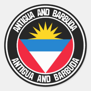 Sticker Rond Emblème rond Antigua-et-Barbuda