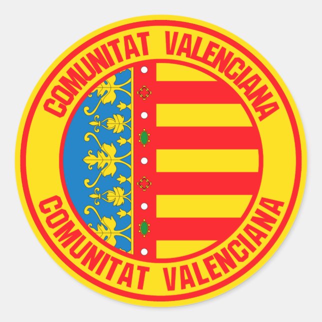 Sticker Rond Emblème rond Comunitat Valenciana (Devant)