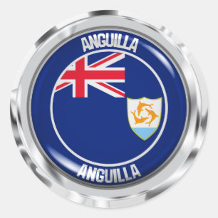 Sticker Rond Emblème rond d'Anguilla