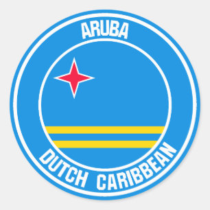 Sticker Rond Emblème rond d'Aruba