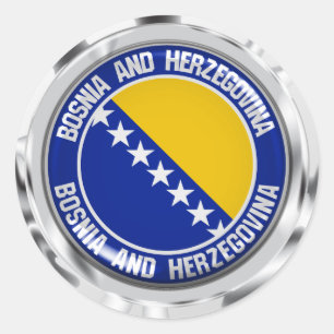 Sticker Rond Emblème rond de Bosnie-Herzégovine