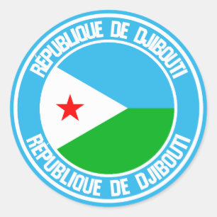 Sticker Rond Emblème rond de Djibouti